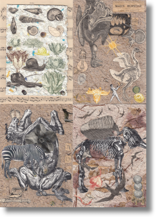 collage sur papier recycle